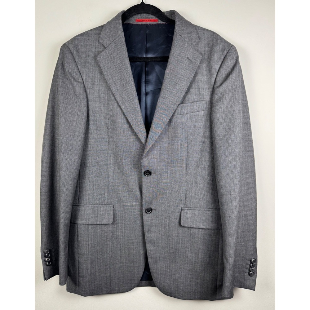 Carolina Herrera Mens Grey Two Button Blazer Jacket Made in Spain Size 42R